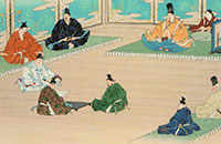 『立正安国論』を北条時頼に披露している様子